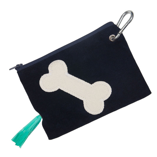 Treats and Poo Bag Pouch - Black & White Bone