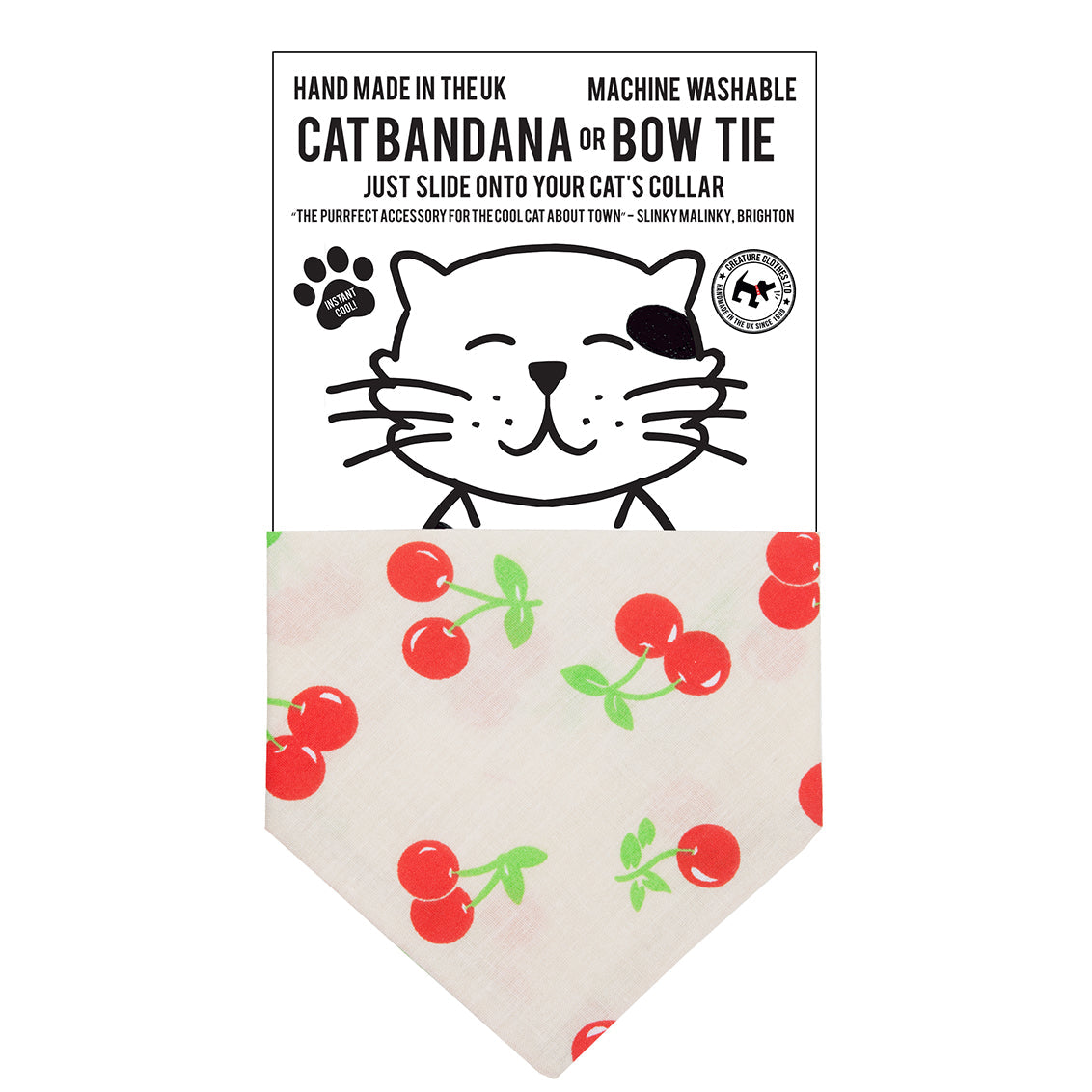 Slip on Dog & Cat Bandana in Cherry Design