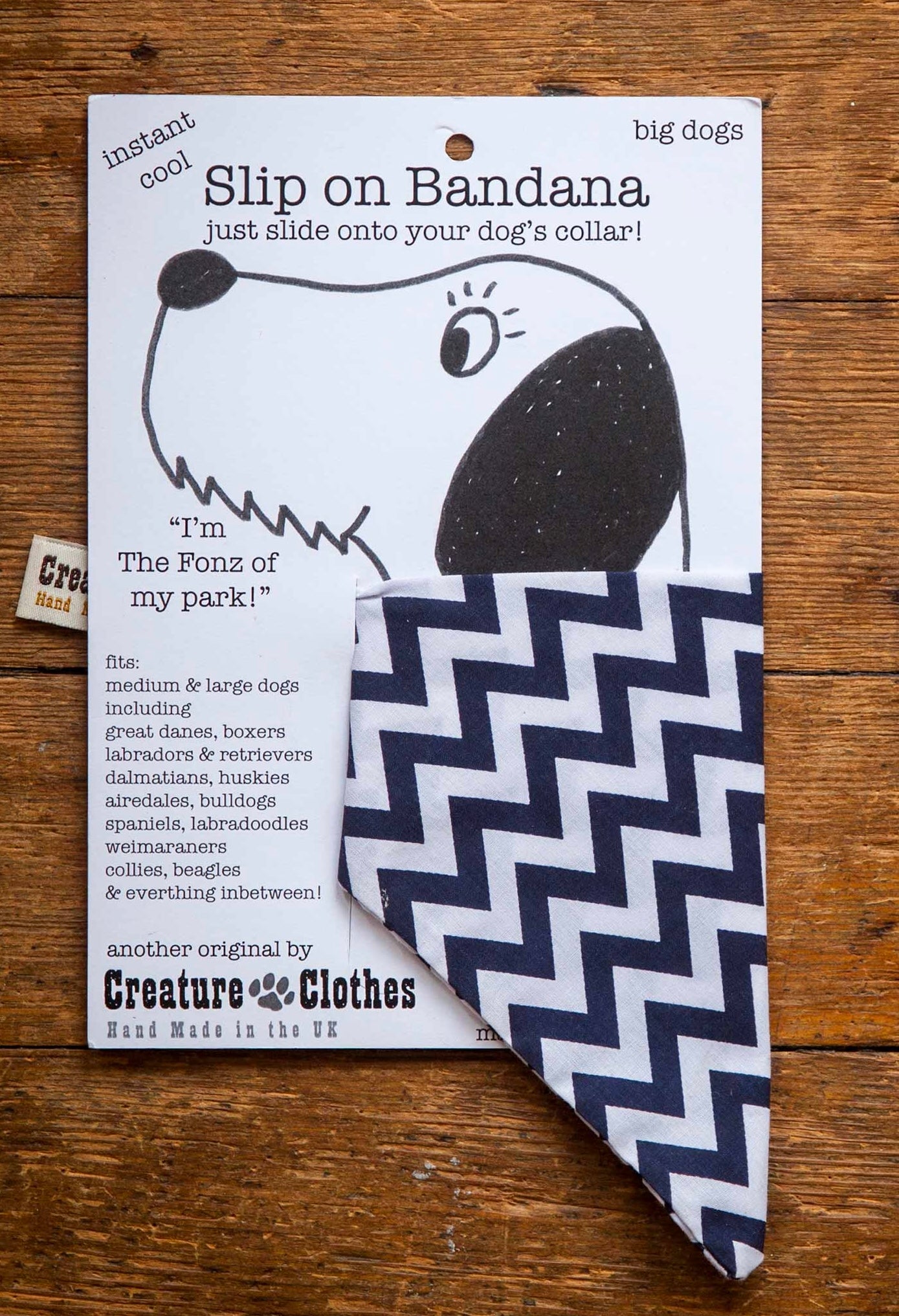 SALE - Slip on Dog Bandana in Zig Zag Chevrons