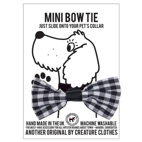 Dog Bow Tie in Black Gingham