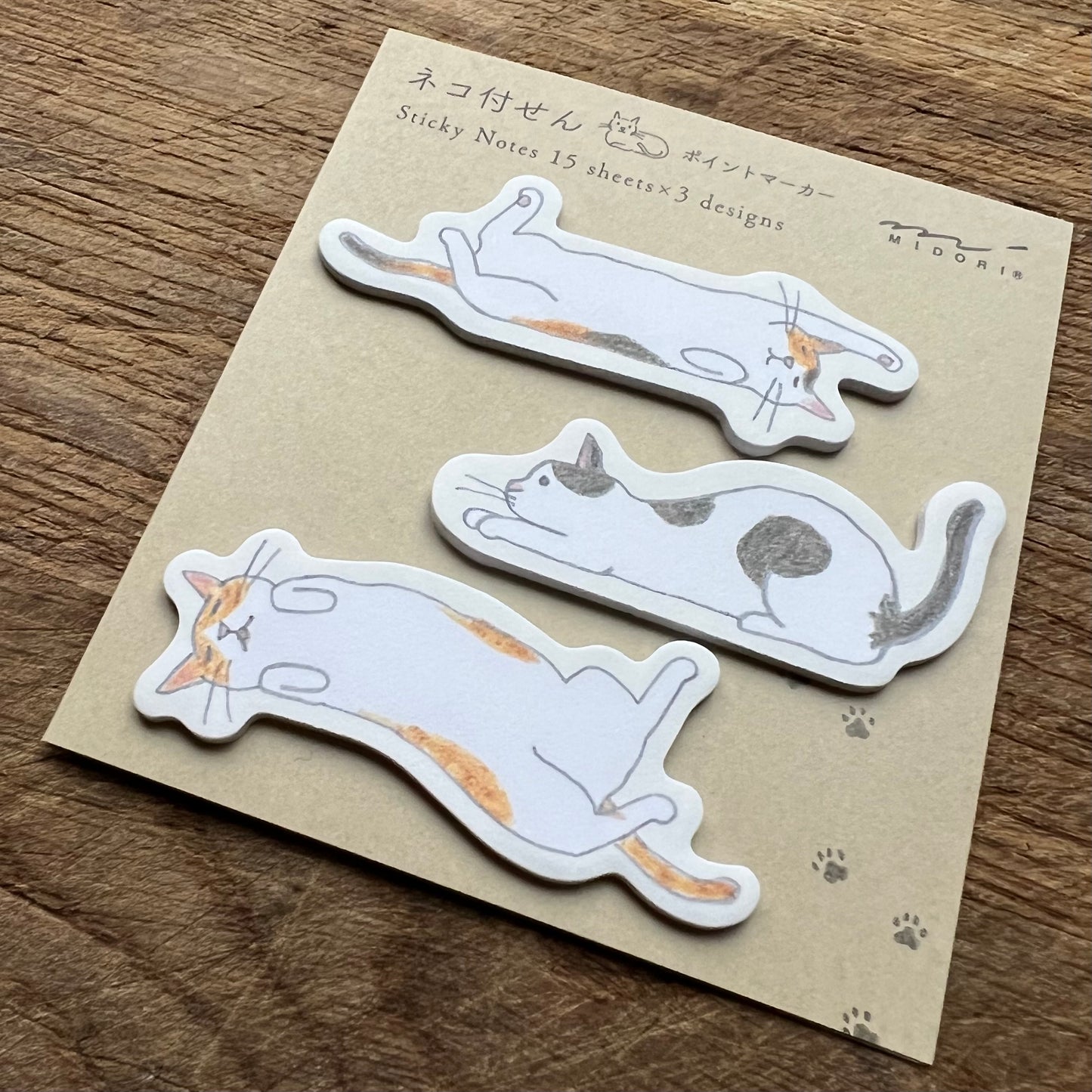 Midori cat shaped sticky notes