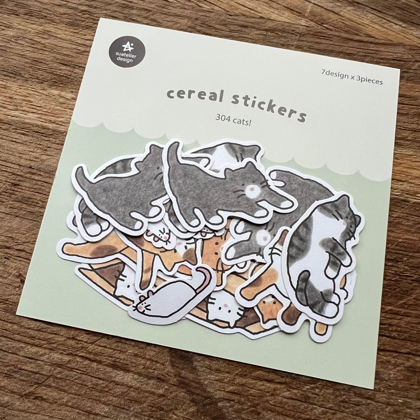 Midori cat shaped cereal stickers