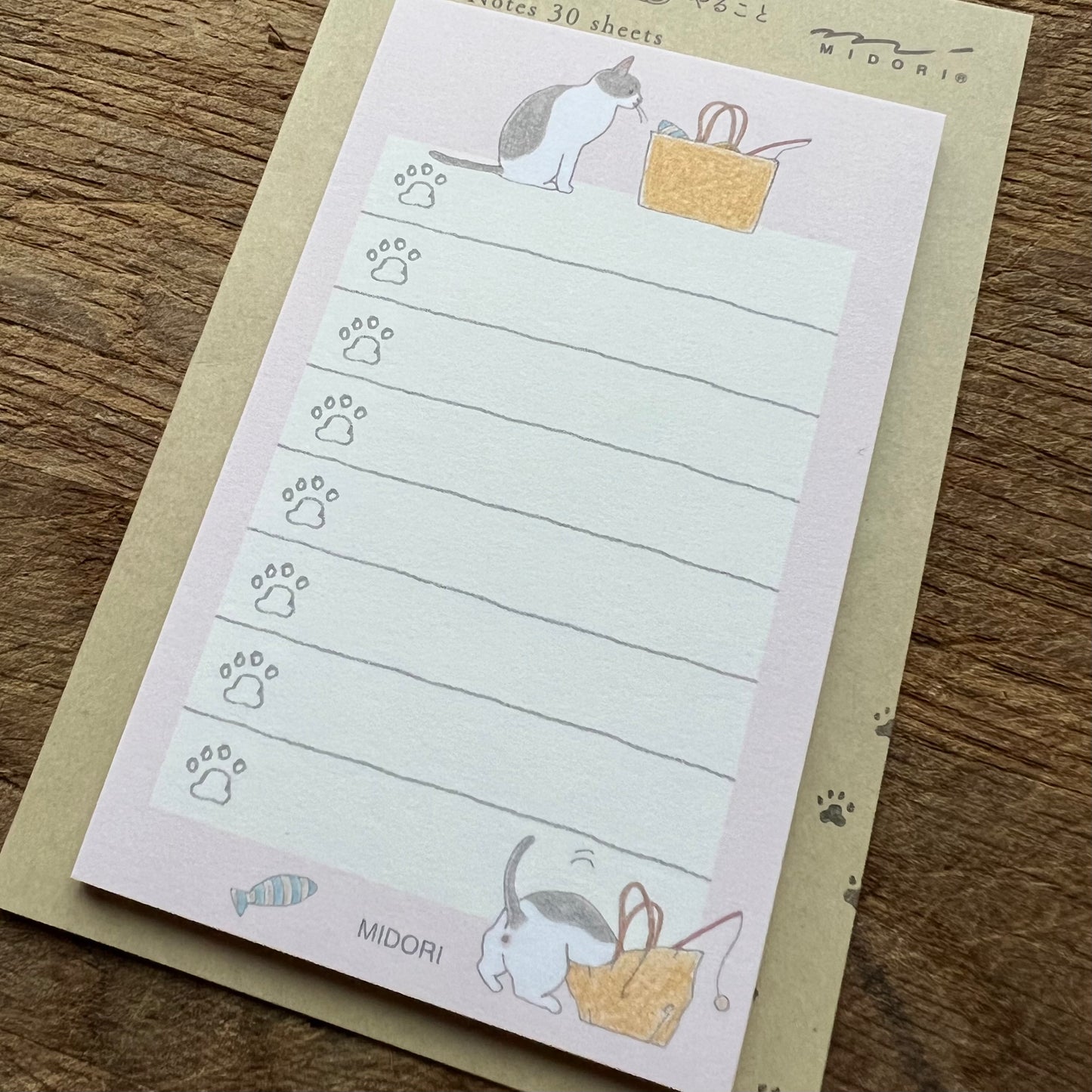 Midori cat sticky lists notes