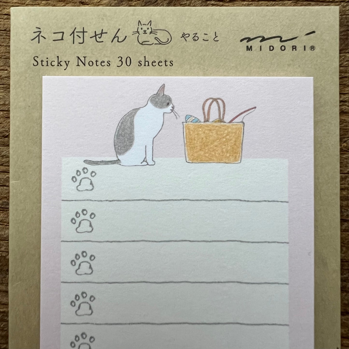 Midori cat sticky lists notes