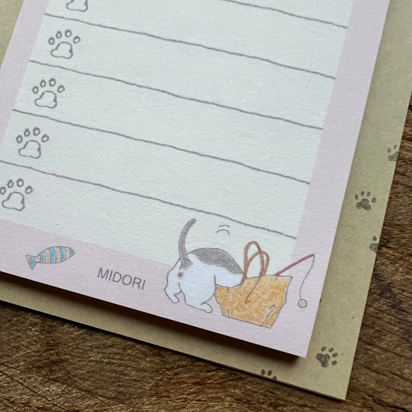 Midori cat sticky lists notes