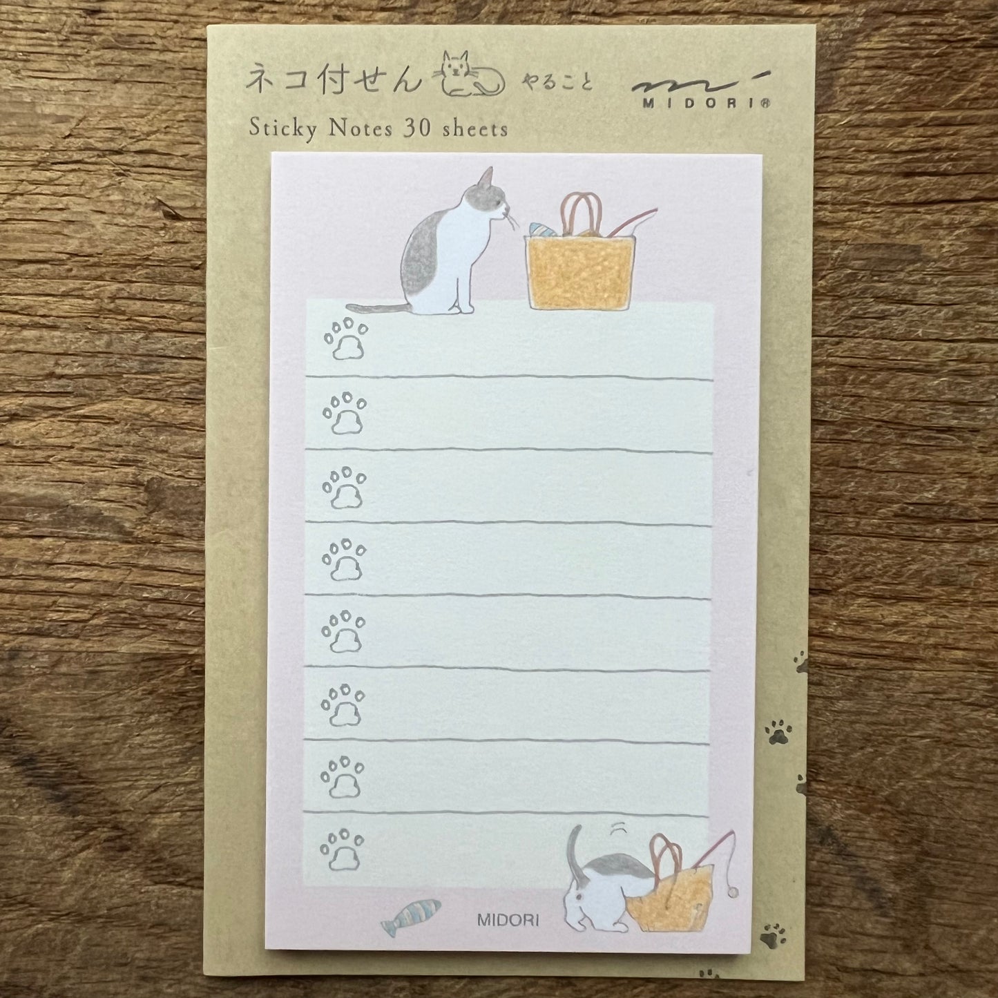Midori cat sticky lists notes
