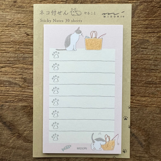 Midori cat sticky lists notes