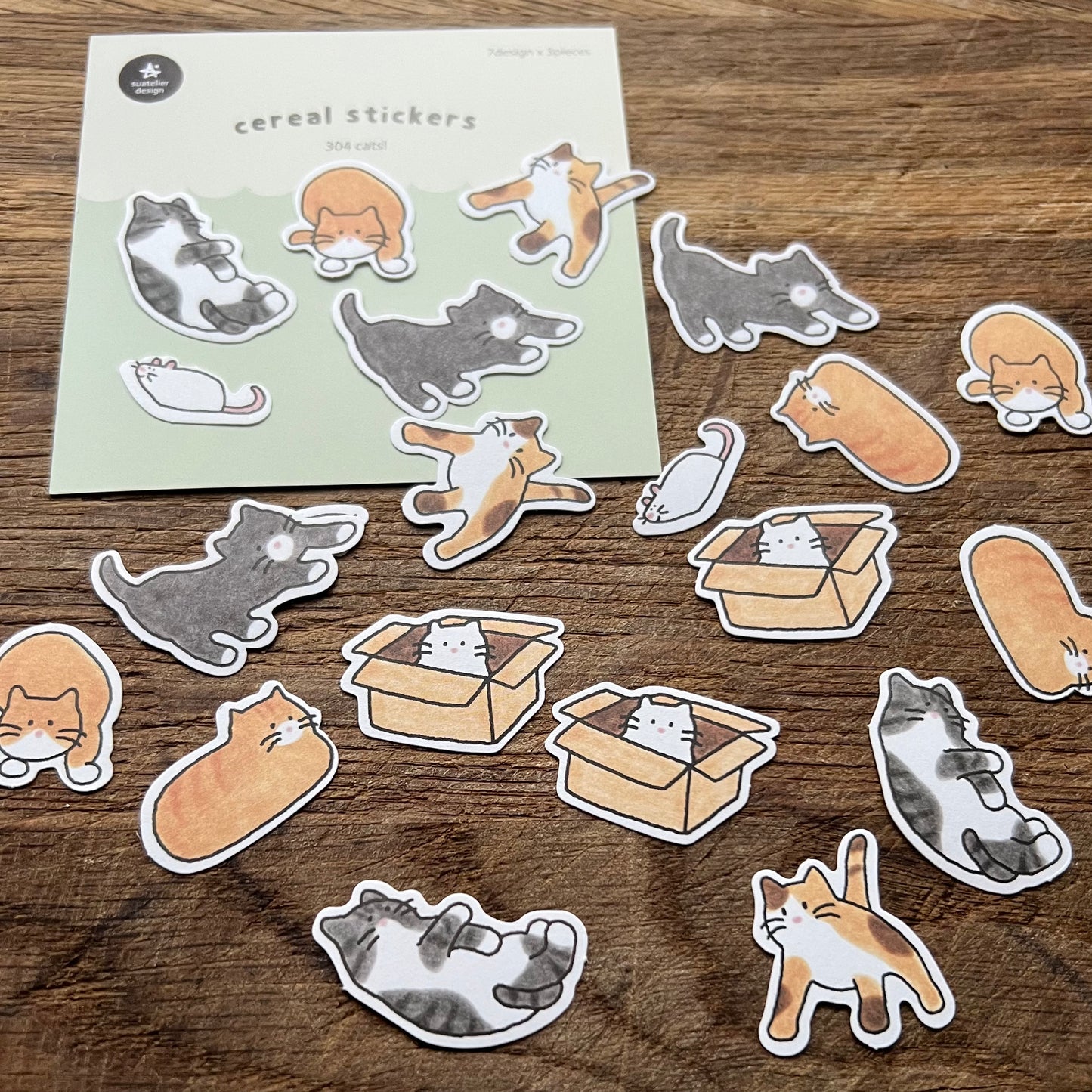 Midori cat shaped cereal stickers