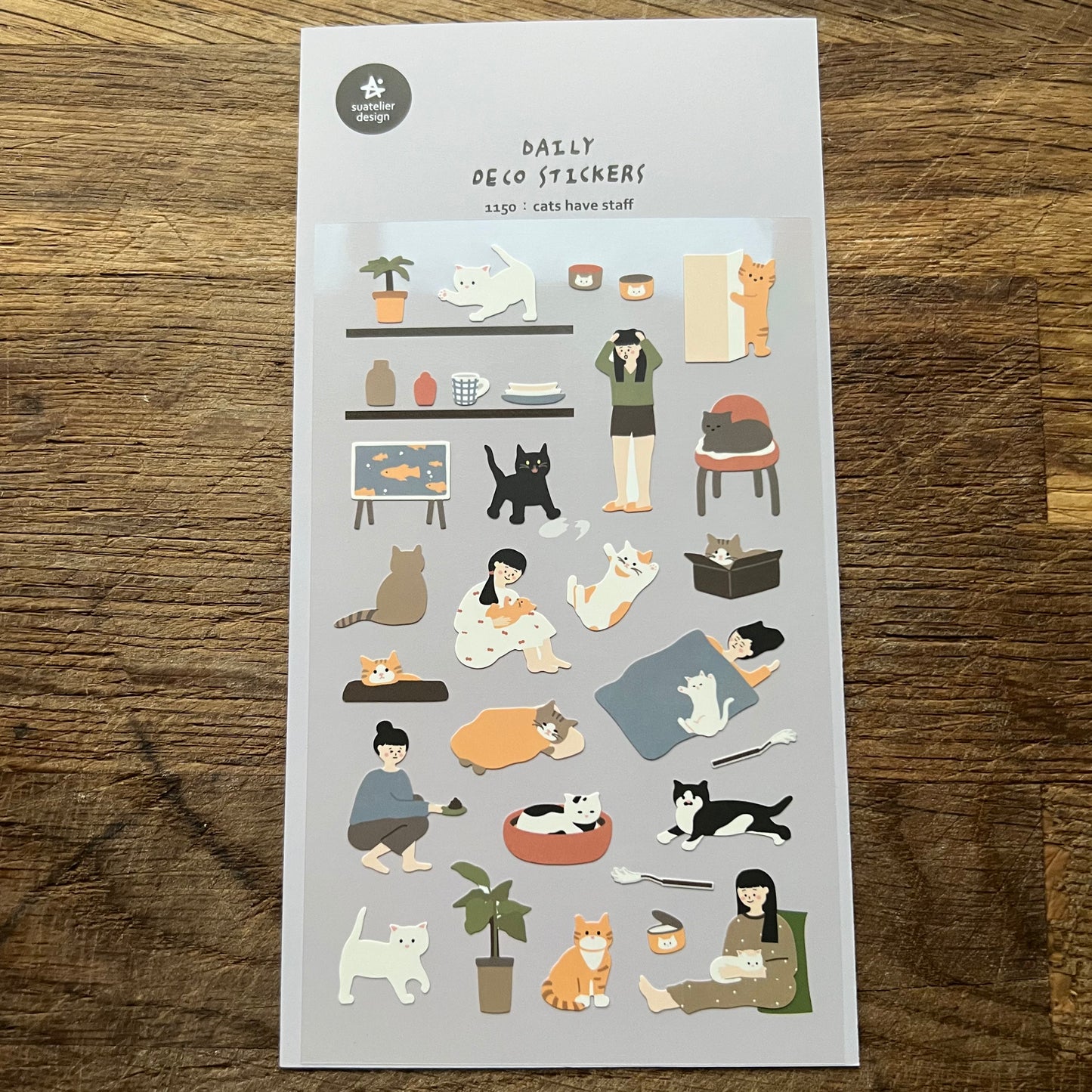 Midori daily deco home cat stickers