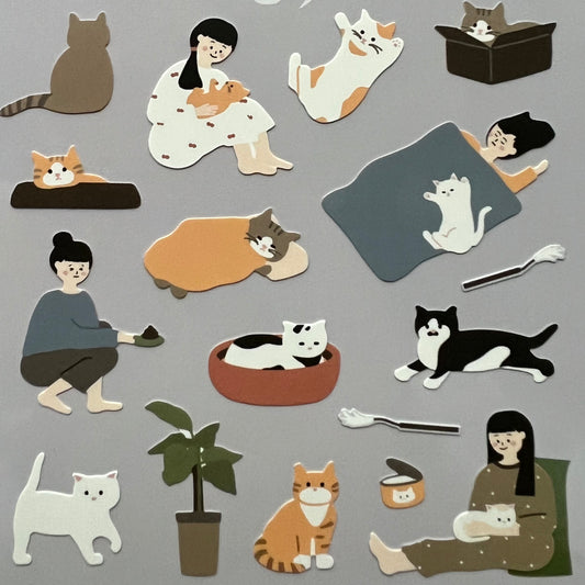 Midori daily deco home cat stickers