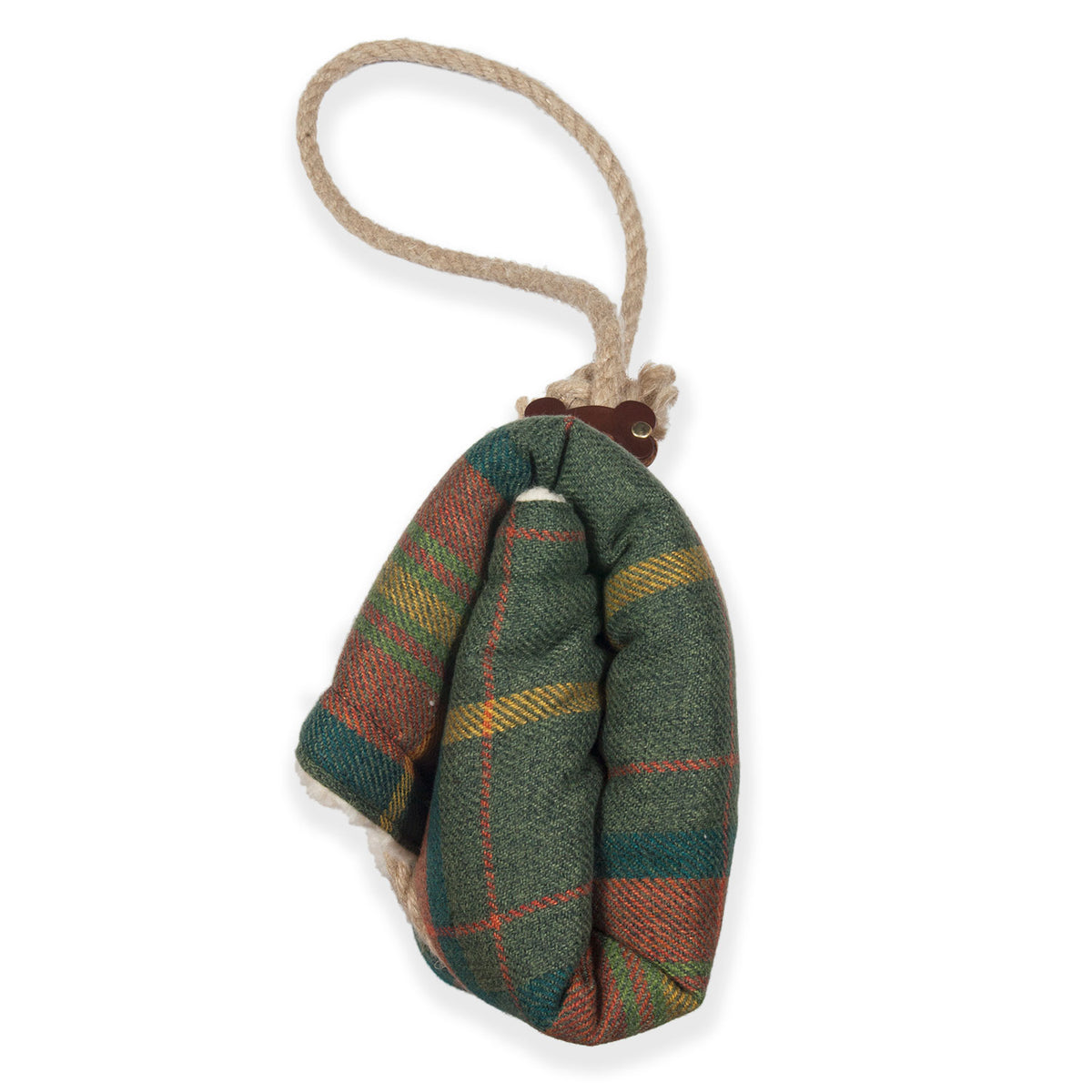 Padded Blanket for Dogs and Cats in Green Tweed and Sherpa Underside
