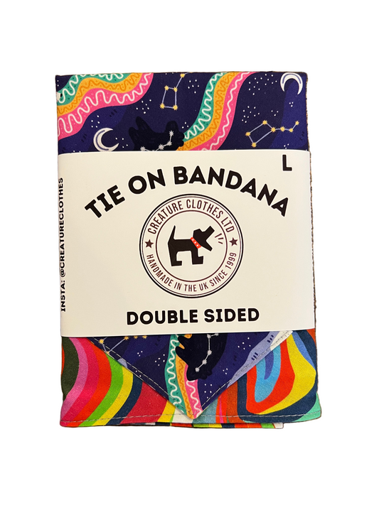 Tie on Dog Bandana - Purple Polar Bear / Northern Lights