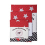 Tie on Dog Bandana - Big Red Stars and Black Gingham