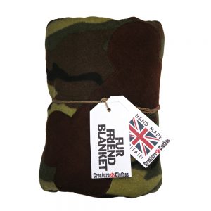 Fur Friend Fleecy Blanket - Bone - Choc on Army Camo