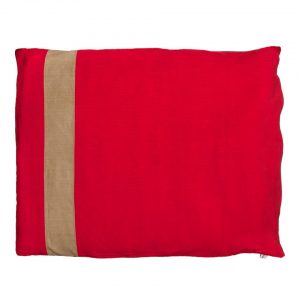 Dog Doza dog bed corduroy stripe in red and tan