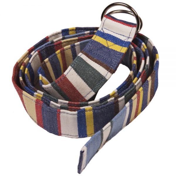 Fabric Belt - Suitable for Vegans - Blue Deckchair Stripe