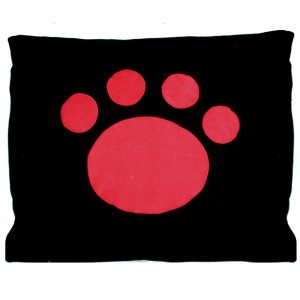 Dog Doza - Paw - Red on Black