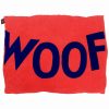 Dog Doza - Woof - Navy on Red