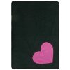 Fur Friend Fleecy Blanket - Heart - Pink on Black