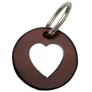 Key Tag - Disc - Silver Heart