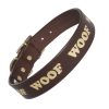 WOOF Collar - choc/gold