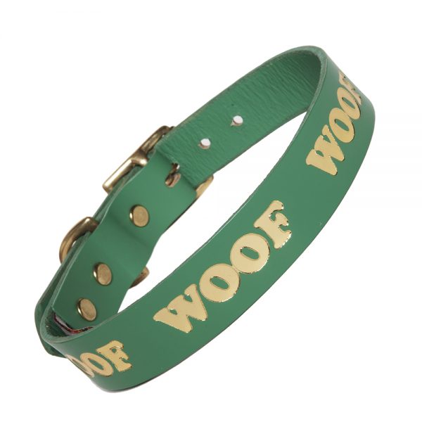 WOOF Collar - jade/gold