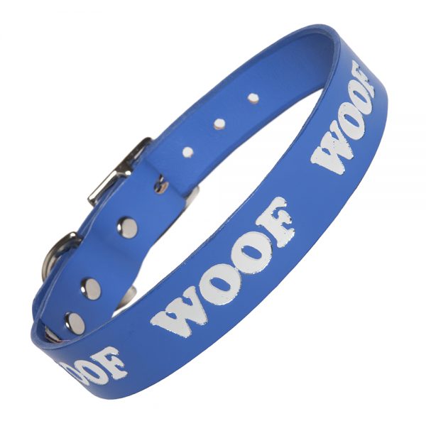 WOOF Collar - blue/silver