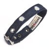Denim with daisies dog collar