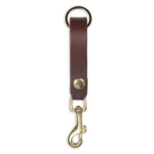 key clip chocolate brown leather