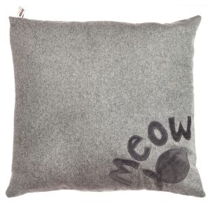 Meow and Fish on soft grey cat bed