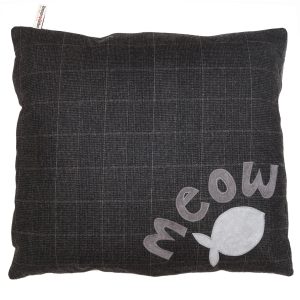 Dark Tweed with Meow & Fish Cat Nappa Bed
