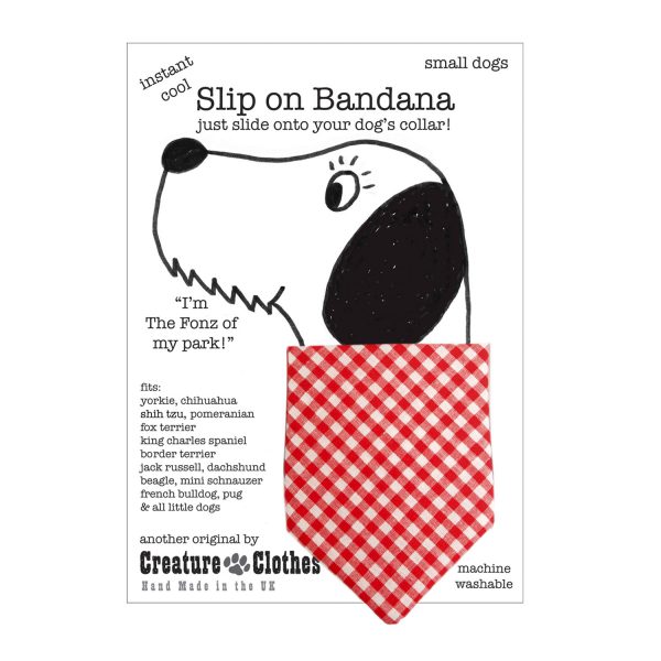 Slip on Dog Bandana in Red Gingham Print