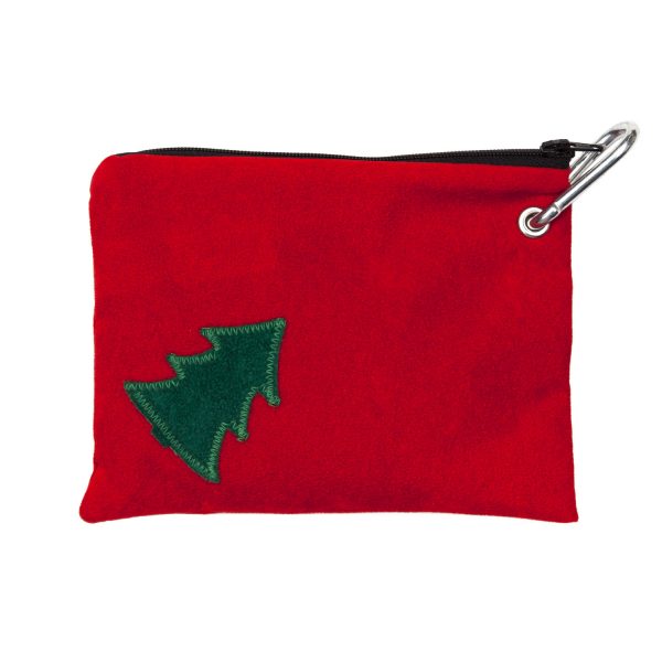 Classic Christmas Tree on Red Dog Treats Pouch