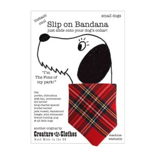 Slip on Dog Bandana with Tartan Design