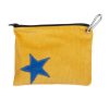 Dog treats pouch blue star on yellow cord