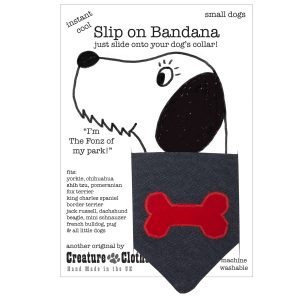 Slip on bandana-red bone on denim