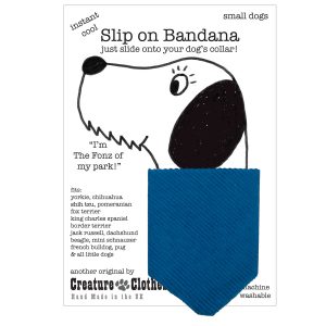 Slip on dog bandana - Corduroy Electric Blue