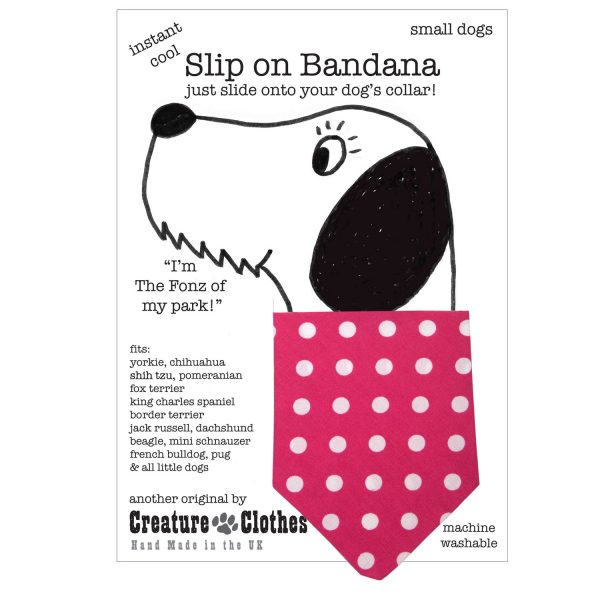 Slip on dog bandana dotty pink