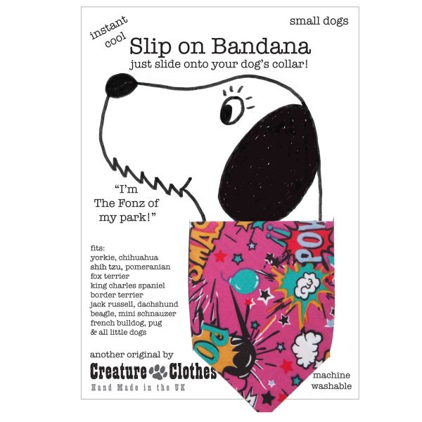 Slip on dog Bandana cartoon pink