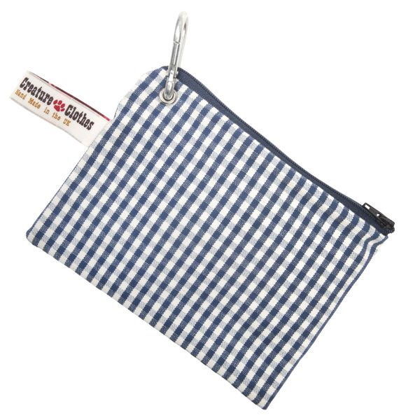 blue gingham treats pouch