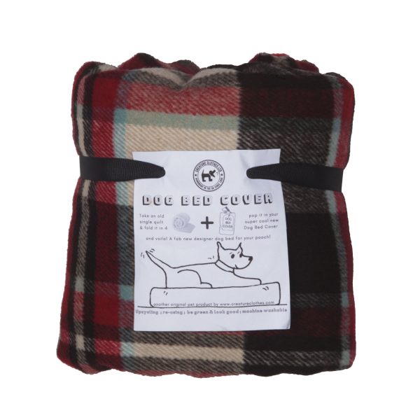 Eco Dog Bed Cover in Cowboy Check Design