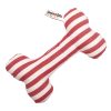 Red Stripes Dog Toy - Bone Baby Filled & Squeekless Toy
