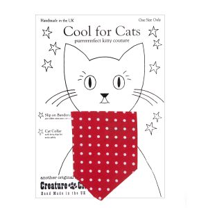 Cat Bandana red with white dots